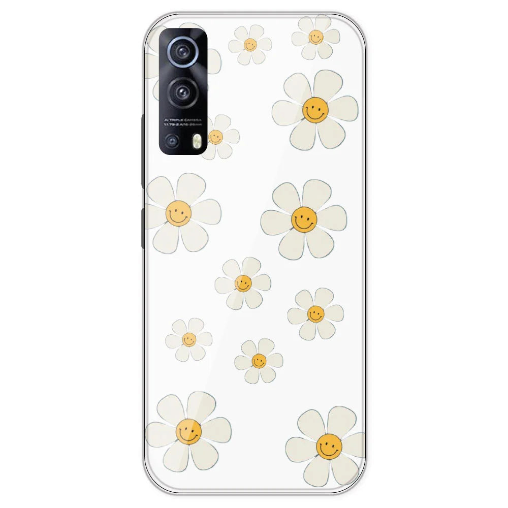 Smile Flowers - Clear Printed Silicone Case For IQOO Z3