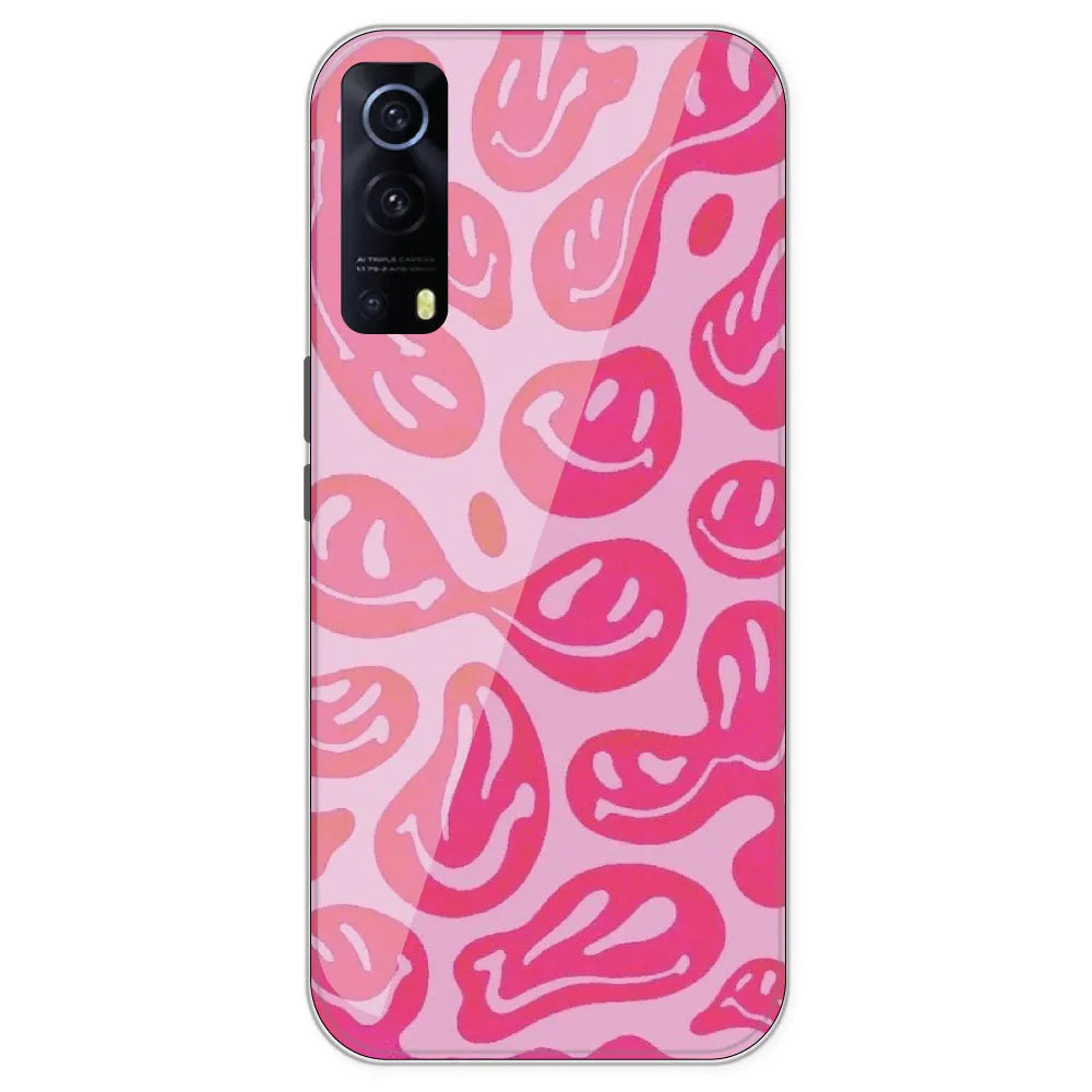 Pink Smilies - Printed Silicone Case For IQOO Z3