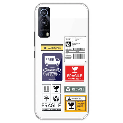 Caution Labels - Clear Printed Silicone Case For IQOO Z3
