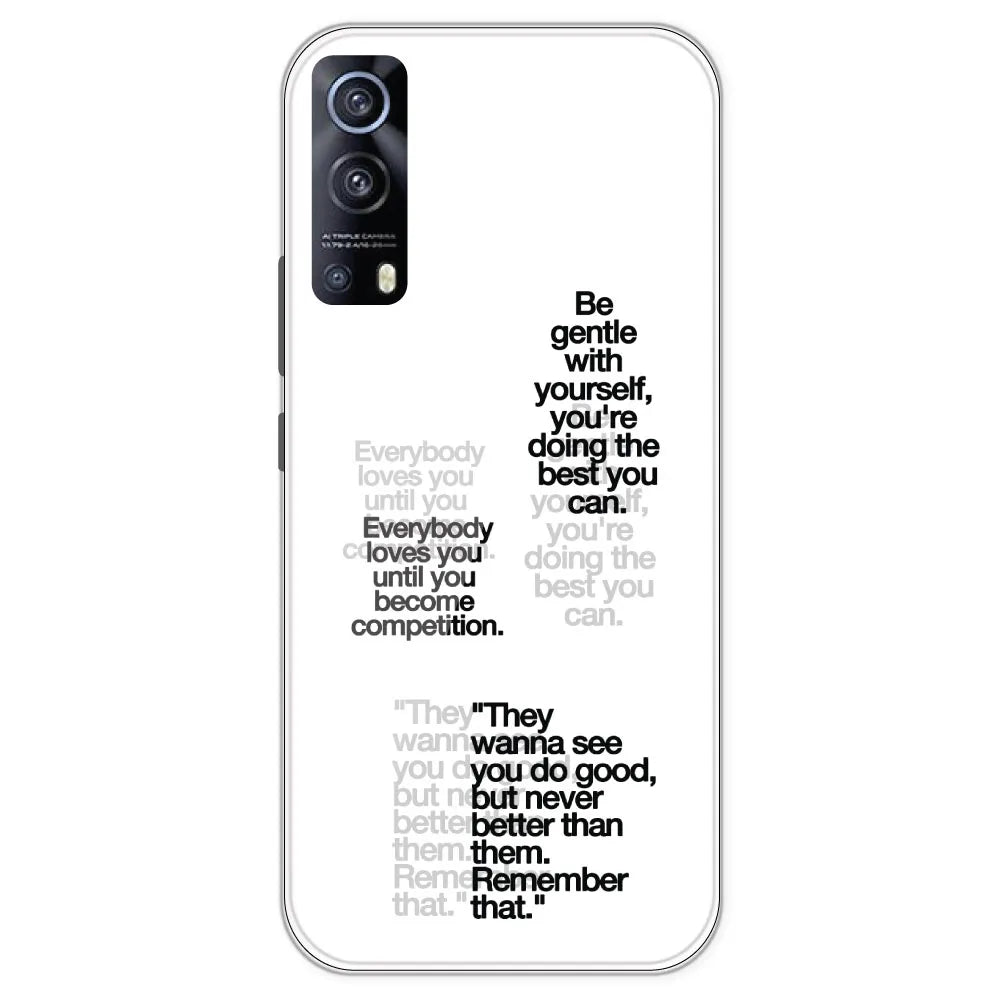 Motivational Quotes - Clear Printed Silicone Case For IQOO Z3