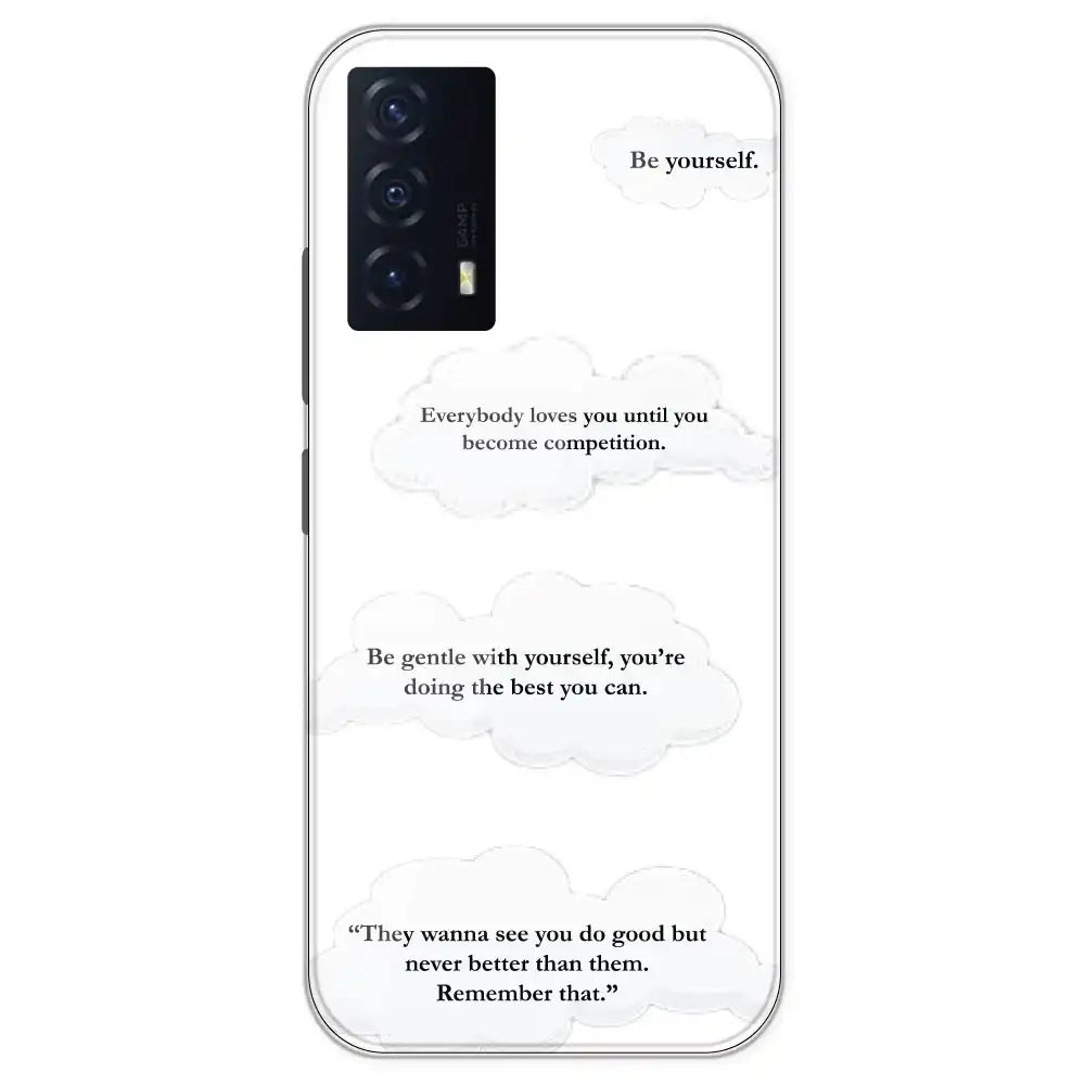 Quotes And Clouds - Clear Printed Silicone Case For iQOO Models