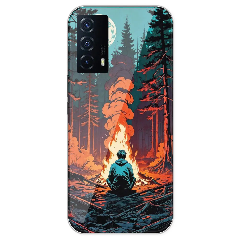 Boy With Camp Fire - Printed Silicone Case For IQOO Z5