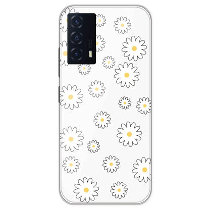 White Flowers - Clear Printed Silicone Case For IQOO Z5