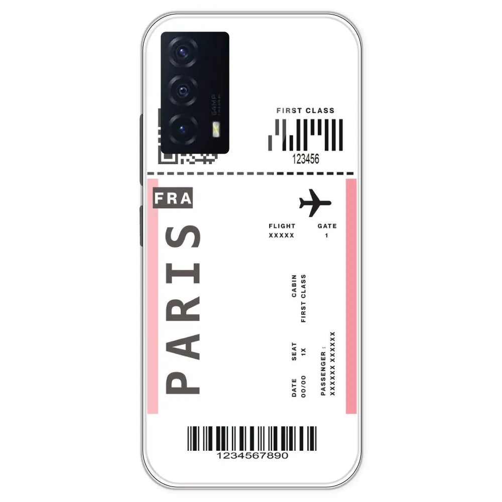 Paris Ticket - Clear Printed Silicone Case For IQOO Z5