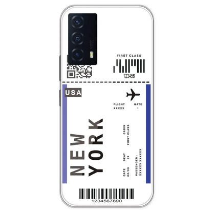 New York Ticket - Clear Printed Silicone Case For IQOO Z5