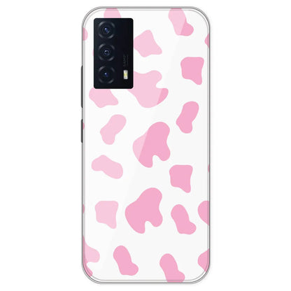 Pink Cow Print - Clear Printed Silicone Case For IQOO Z5