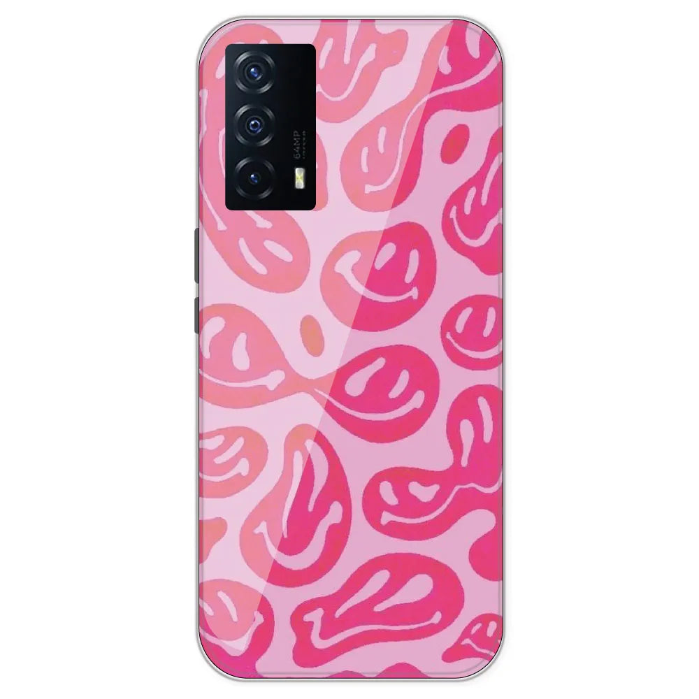Pink Smilies - Printed Silicone Case For IQOO Z5