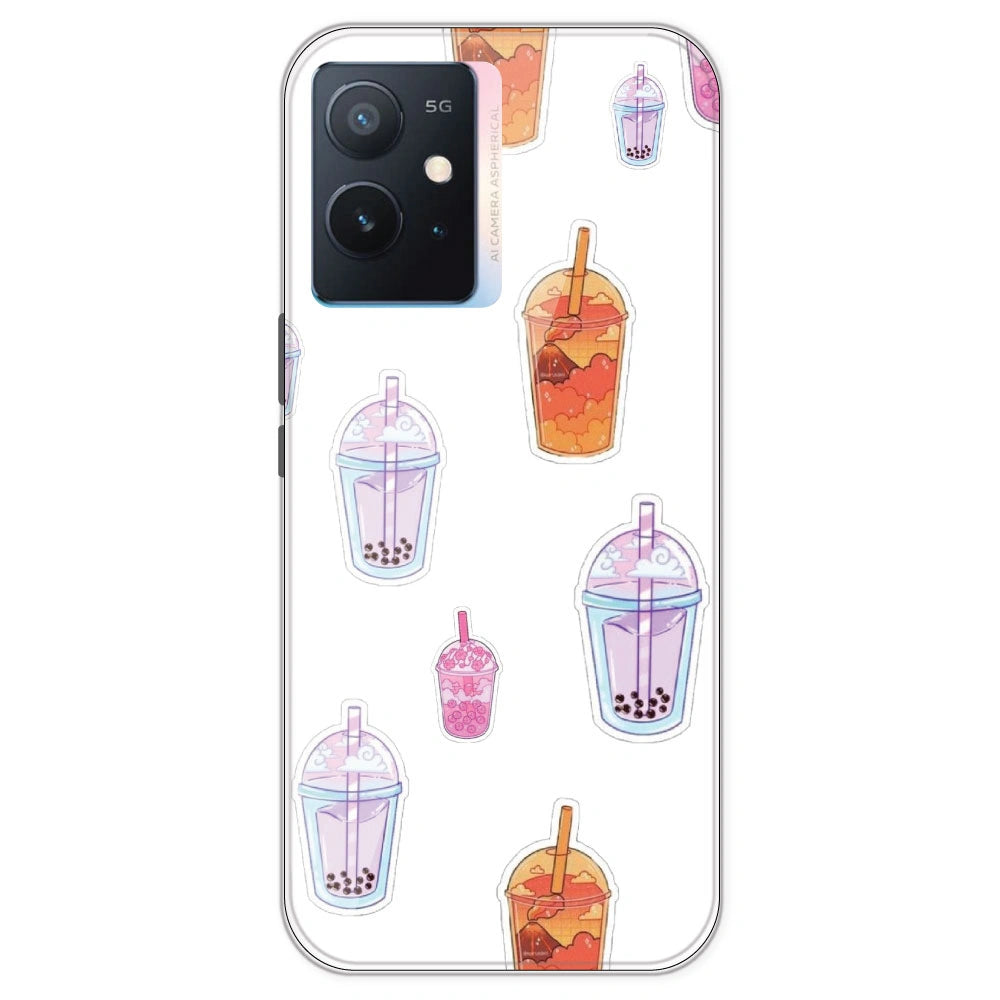 Bubble Tea - Clear Printed Silicone Case For IQOO Z6
