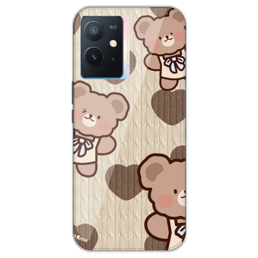 Teddy Heart - Printed Silicone Case For IQOO Z6