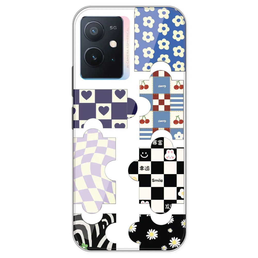Aesthetic Puzzle - Clear Printed Silicone Case For IQOO Z6