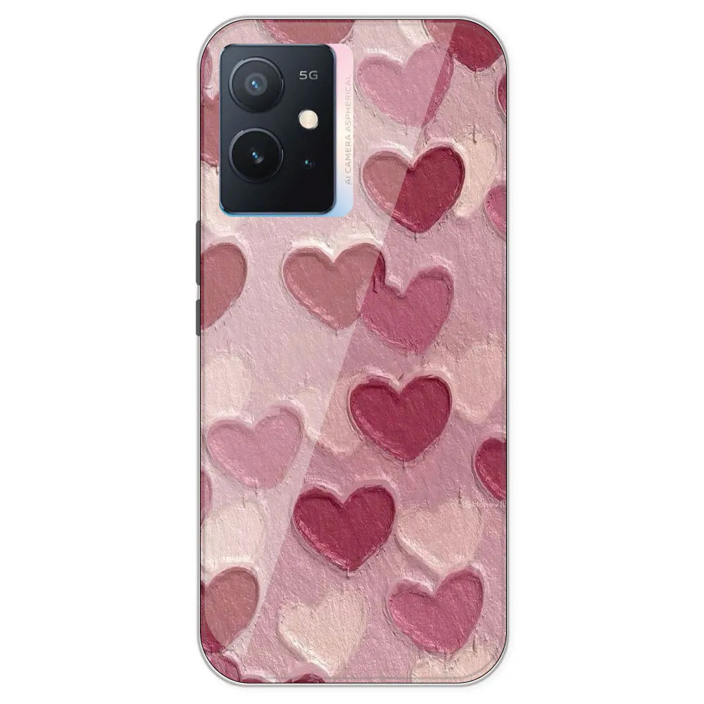 Pastel Hearts - Printed Silicone Case For IQOO Z6