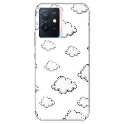Clouds - Clear Printed Silicone Case For IQOO Z6 