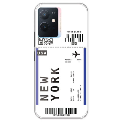 New York Ticket - Clear Printed Silicone Case For IQOO Z6