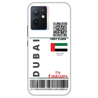 Dubai Ticket - Clear Printed Silicone Case For IQOO Z6