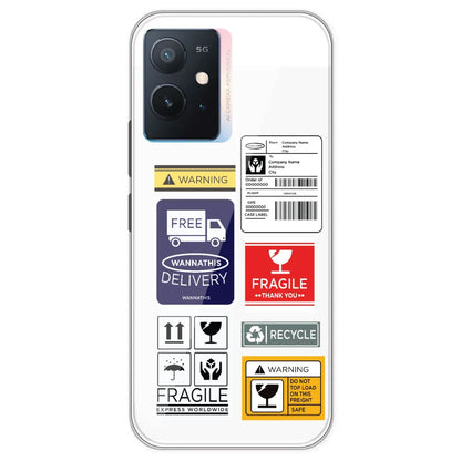Caution Labels - Clear Printed Silicone Case For IQOO Z6