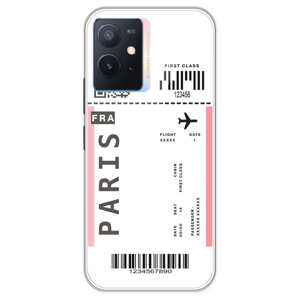 Paris Ticket - Clear Printed Silicone Case For IQOO Z6