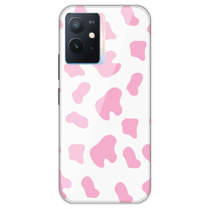 Pink Cow Print - Clear Printed Silicone Case For IQOO Z6