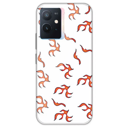 Orange Mini Flames - Clear Printed Silicone Case For IQOO Z6