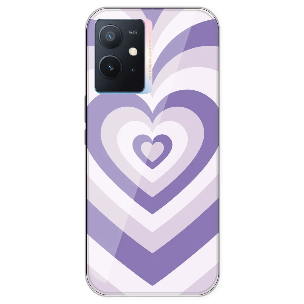 Dark Purple Hearts - Printed Silicone Case For IQOO Z6