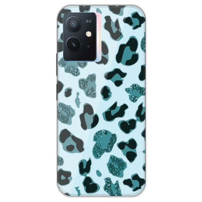 Blue Leopard Glitter Print - Printed Silicone Case For IQOO Z6