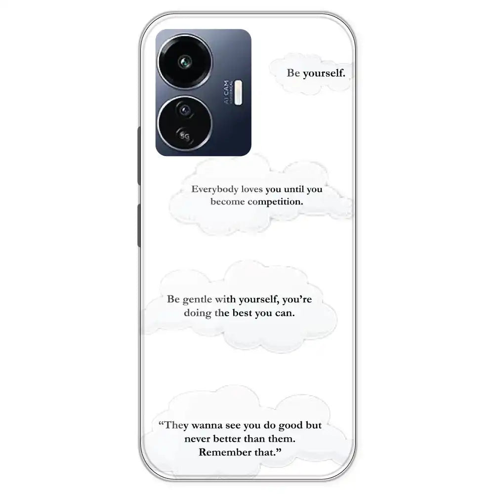 Quotes And Clouds - Clear Printed Silicone Case For iQOO Models