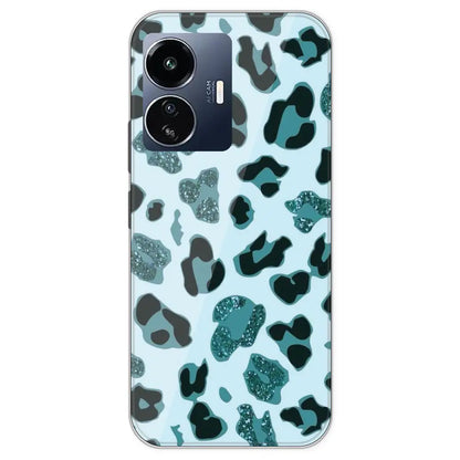 Blue Leopard Glitter Print - Printed Silicone Case For IQOO Z6 Lite