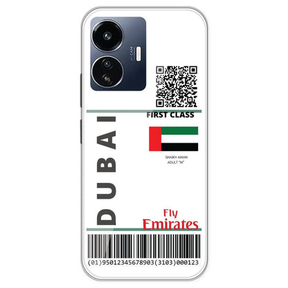 Dubai Ticket - Clear Printed Silicone Case For IQOO Z6 Lite