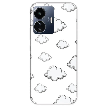 Clouds - Clear Printed Silicone Case For IQOO Z6 Lite