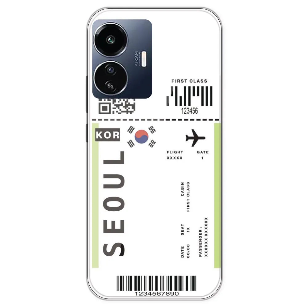 Seoul Ticket - Clear Printed Silicone Case For IQOO Z6 Lite