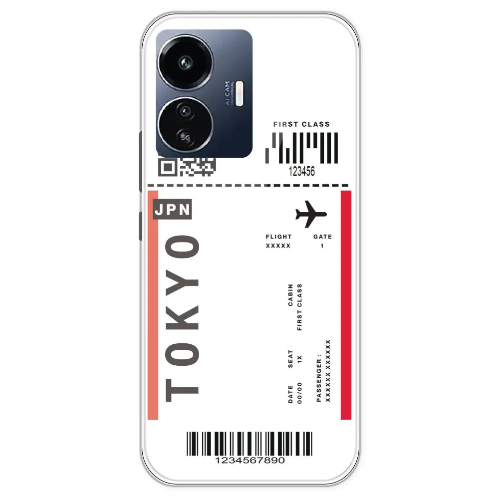 Tokyo Ticket - Clear Printed Silicone Case For IQOO Z6 Lite