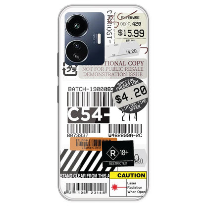 Labels - Clear Printed Silicone Case For IQOO Z6 Lite
