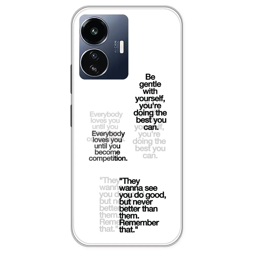 Motivational Quotes - Clear Printed Silicone Case For IQOO Z6 Lite