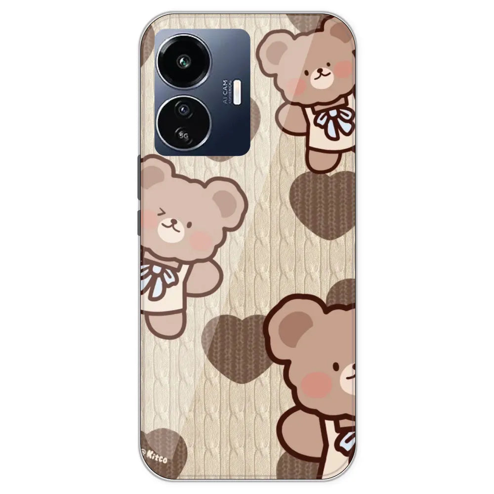 Teddy Heart - Printed Silicone Case For IQOO Z6 Lite