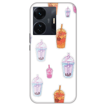 Bubble Tea - Clear Printed Silicone Case For IQOO Z6 Pro