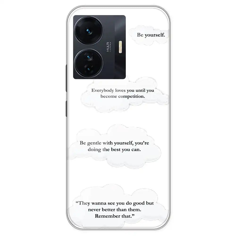Quotes And Clouds - Clear Printed Silicone Case For iQOO Models