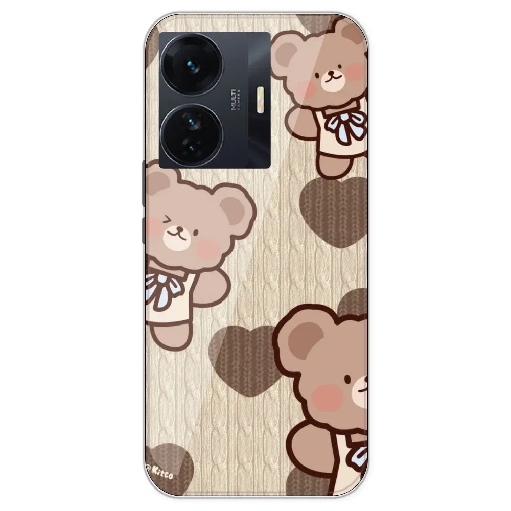 Teddy Heart - Printed Silicone Case For IQOO Z6 Pro