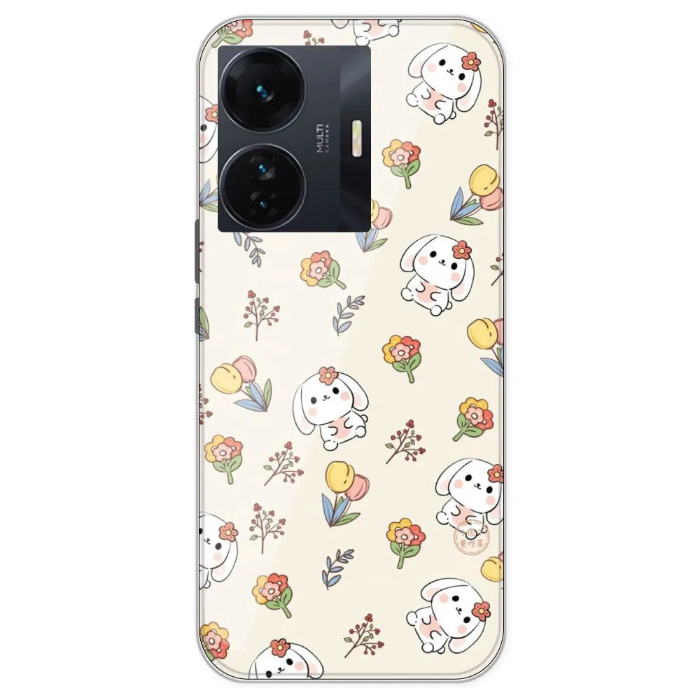 Cute Bunny - Printed Silicone Case For IQOO Z6 Pro