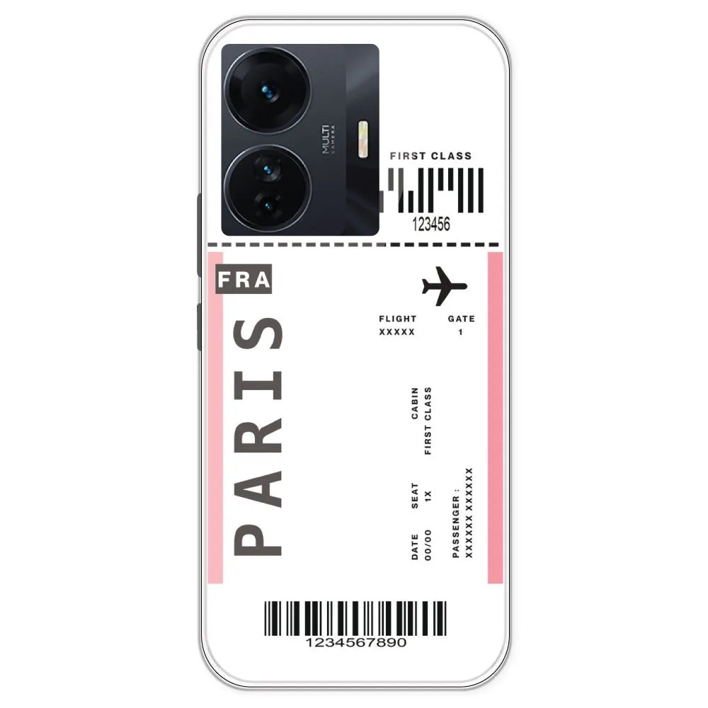 Paris Ticket - Clear Printed Silicone Case For IQOO Z6 Pro