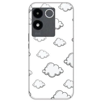 Clouds - Clear Printed Silicone Case For IQOO Z7 Pro