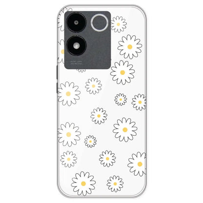 White Flowers - Clear Printed Silicone Case For IQOO Z7 Pro