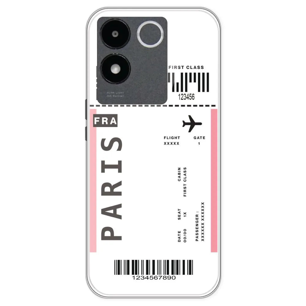 Paris Ticket - Clear Printed Silicone Case For IQOO Z7 Pro