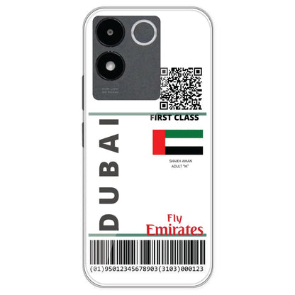 Dubai Ticket - Clear Printed Silicone Case For IQOO Z7 Pro