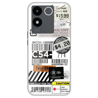 Labels - Clear Printed Silicone Case For IQOO Z7 Pro