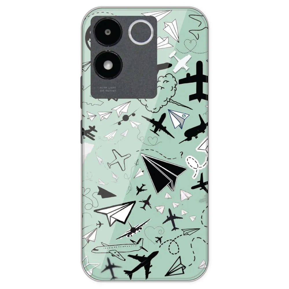 Planes - Printed Silicone Case For IQOO Neo Z7 Pro
