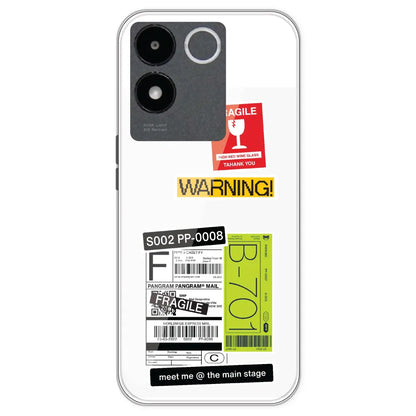 Fragile Labels - Clear Printed Silicone Case For IQOO Z7 Pro