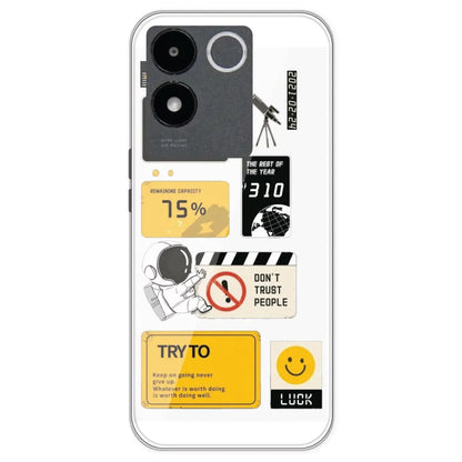 Space - Clear Printed Silicone Case For IQOO Z7 Pro