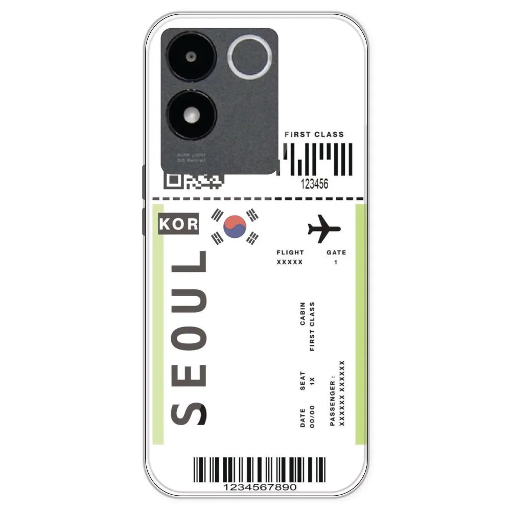 Seoul Ticket - Clear Printed Silicone Case For IQOO Z7 Pro