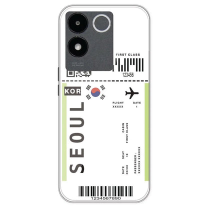 Seoul Ticket - Clear Printed Silicone Case For IQOO Z7 Pro