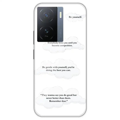 Quotes And Clouds - Clear Printed Silicone Case For IQOO Z7