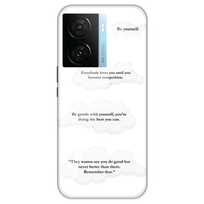 Quotes And Clouds - Clear Printed Silicone Case For IQOO Z7S